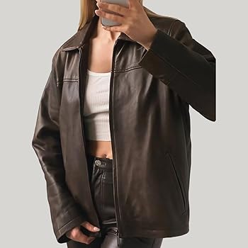 90's Brown Oversized Leather Jacket, 90's Leather Jacket